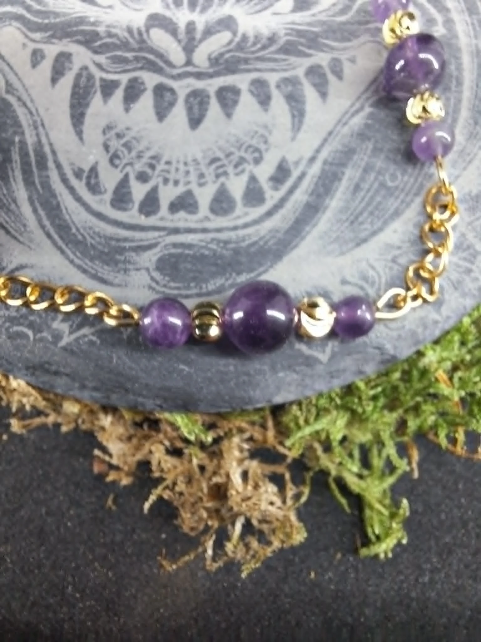 Pulseira de tornozelo de ametista 6mm / 4mm – photo 2